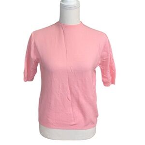 Vintage Pink Sweater 100% Stretch Nylon Size Small